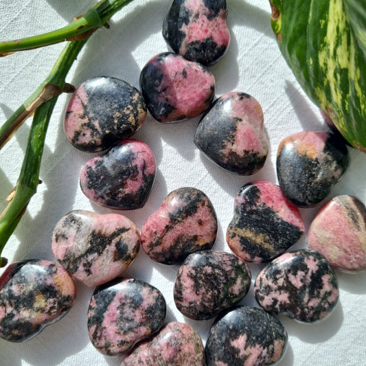 Rhodonite Puffy Heart - 27-32mm - Sparrow and Fox