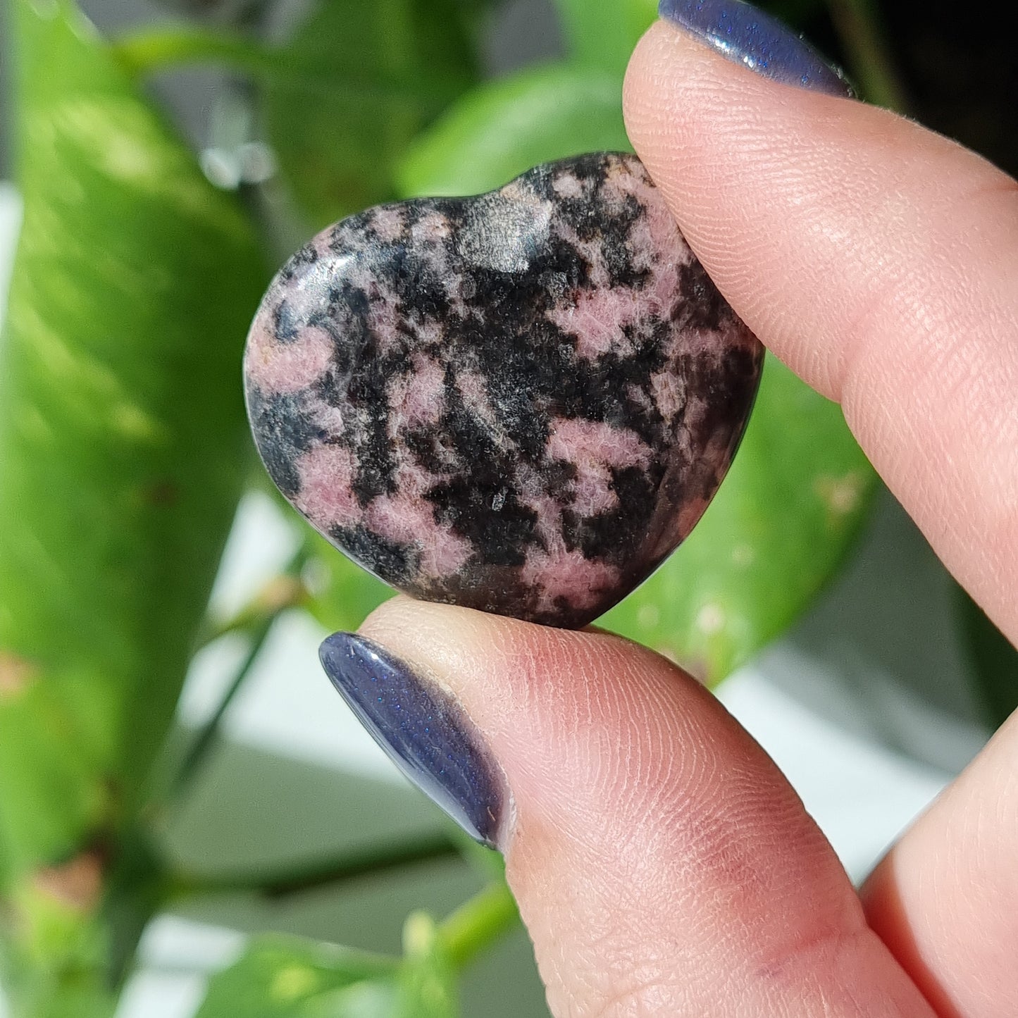 Rhodonite Puffy Heart - 27-32mm - Sparrow and Fox