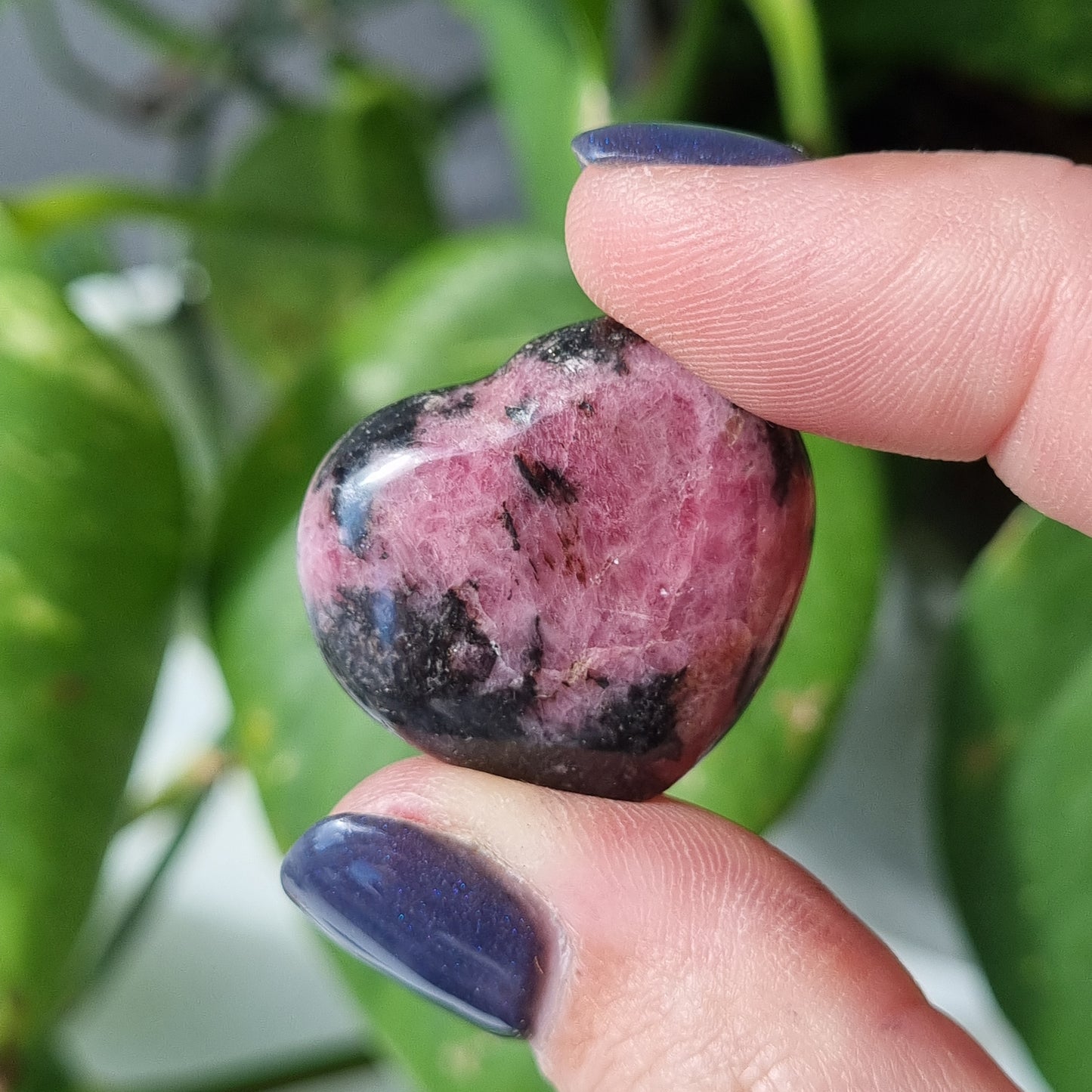 Rhodonite Puffy Heart - 27-32mm - Sparrow and Fox