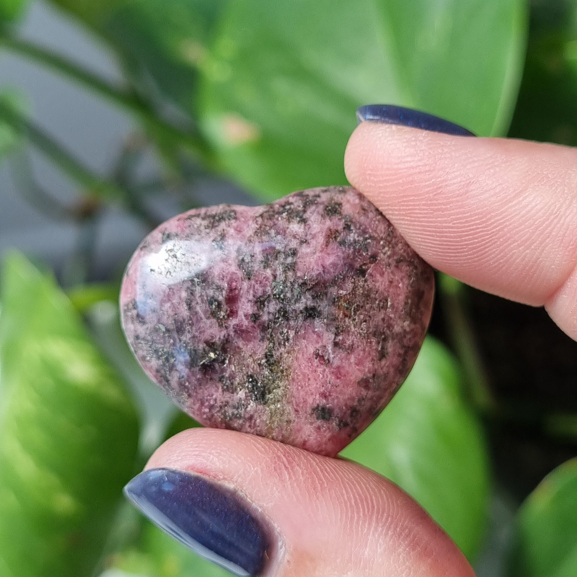 Rhodonite Puffy Heart - 27-32mm - Sparrow and Fox