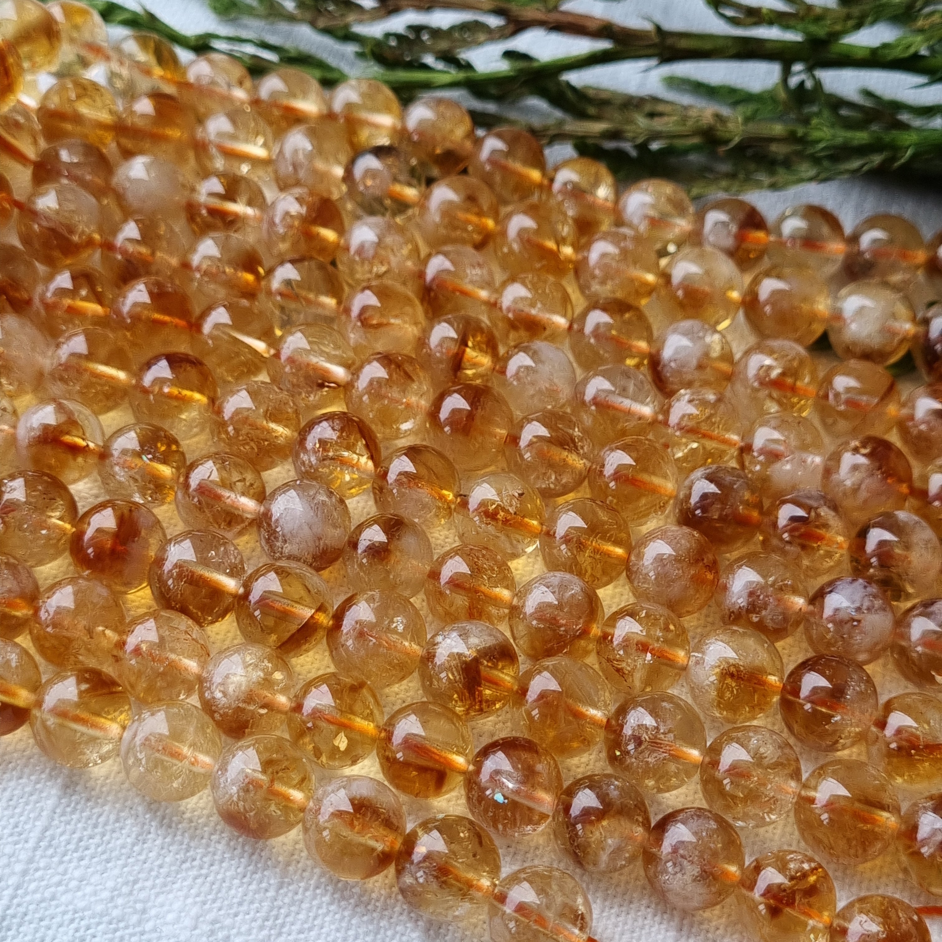 Citrine 8mm round on sale beads