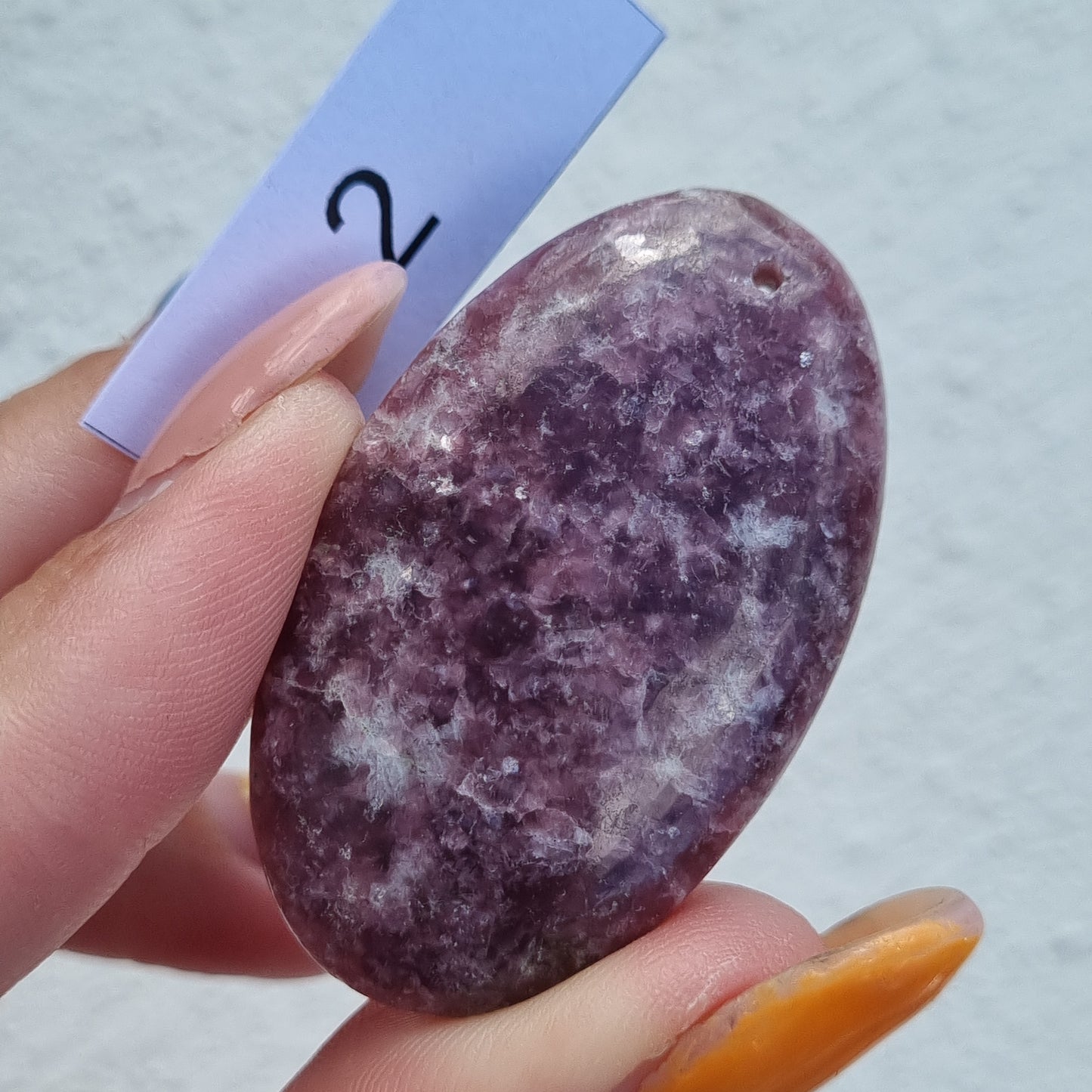 Lepidolite Mica Drilled Cabochon - Sparrow and Fox