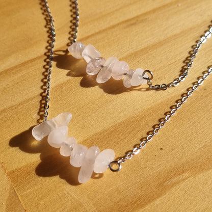 Rose Quartz Chip Necklace - Sparrow and Fox