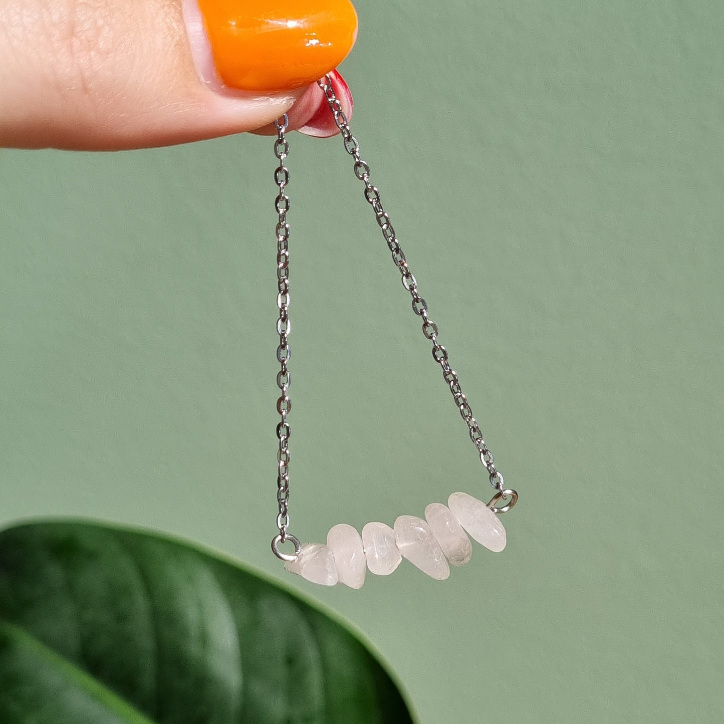 Rose Quartz Chip Necklace - Sparrow and Fox