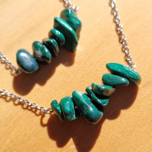 Malachite Chip Necklace - Sparrow and Fox