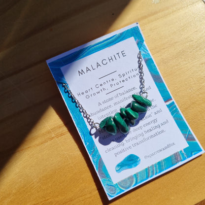 Malachite Chip Necklace - Sparrow and Fox