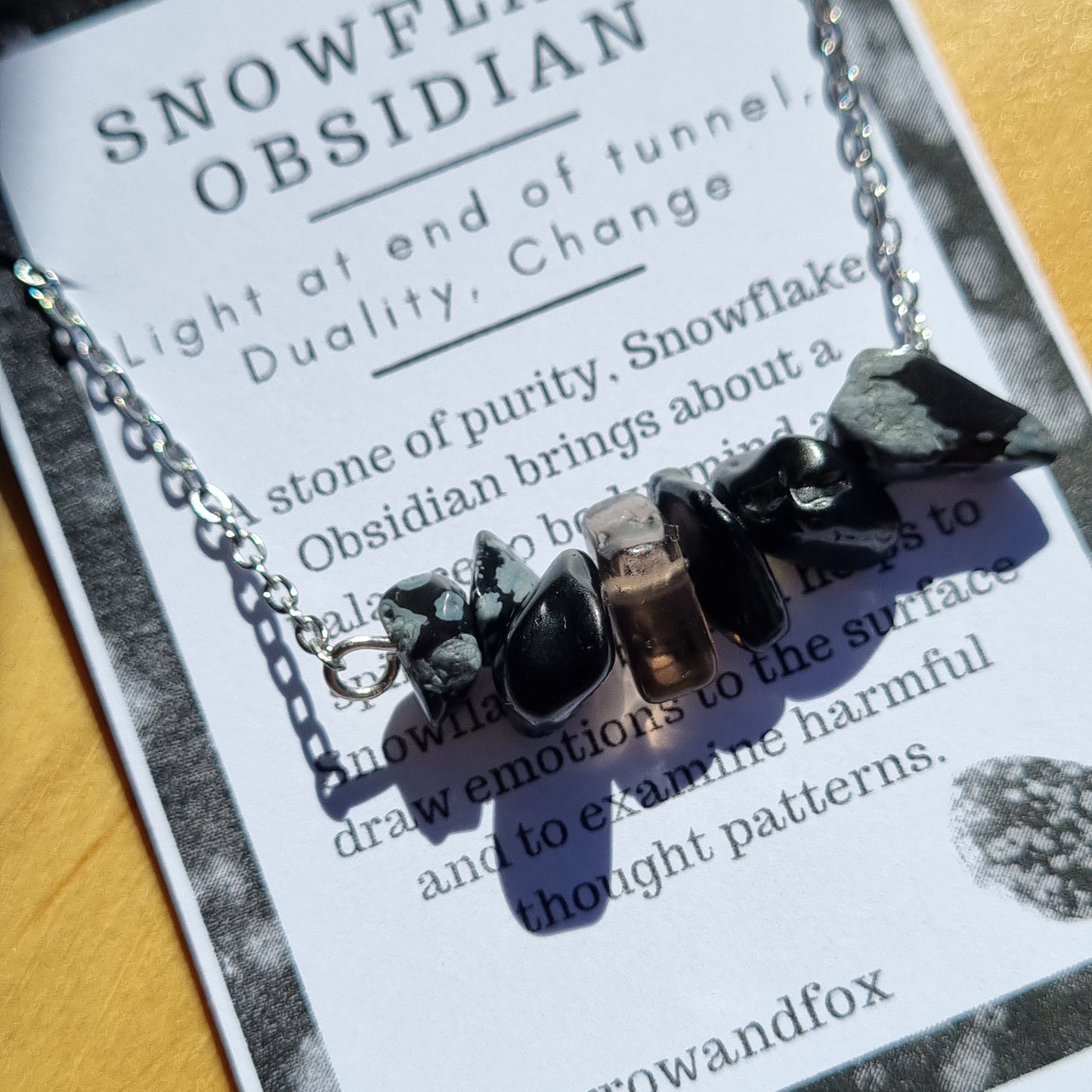 Snowflake Obsidian Chip Necklace - Sparrow and Fox