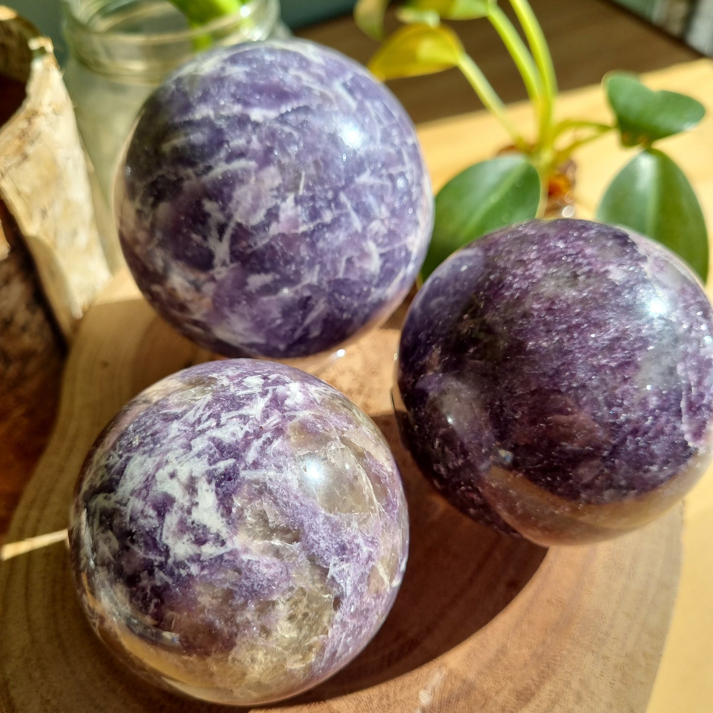 Lepidolite Sphere - Sparrow and Fox