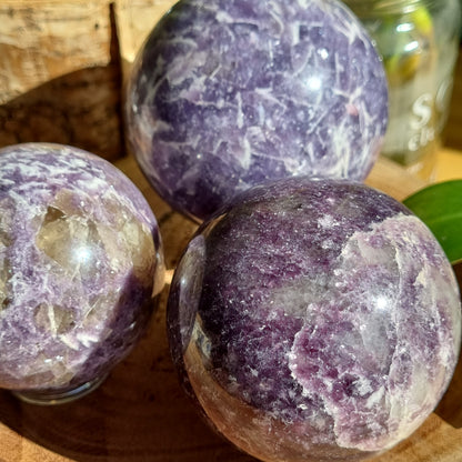 Lepidolite Sphere - Sparrow and Fox