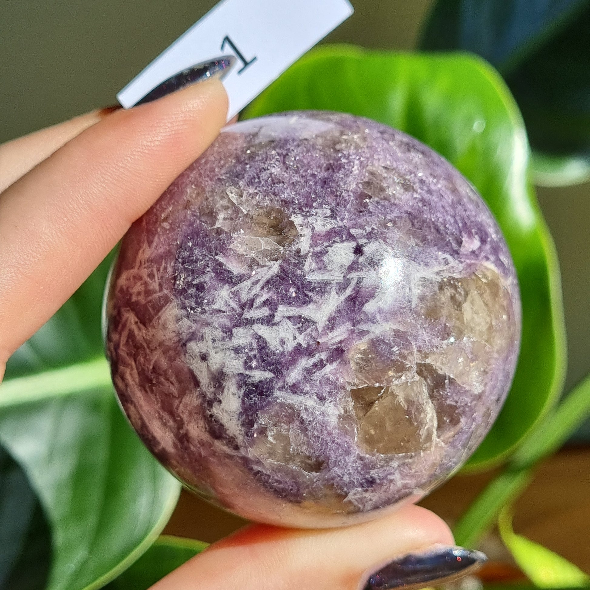 Lepidolite Sphere - Sparrow and Fox