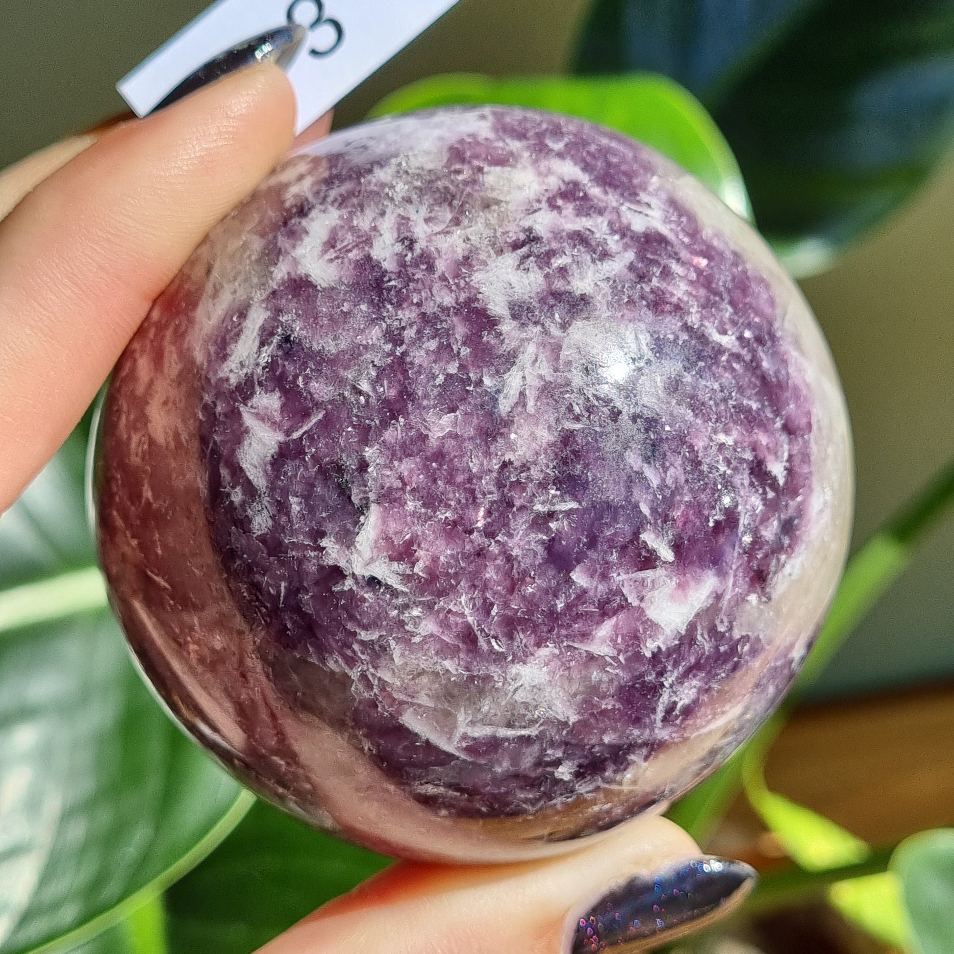 Lepidolite Sphere - Sparrow and Fox