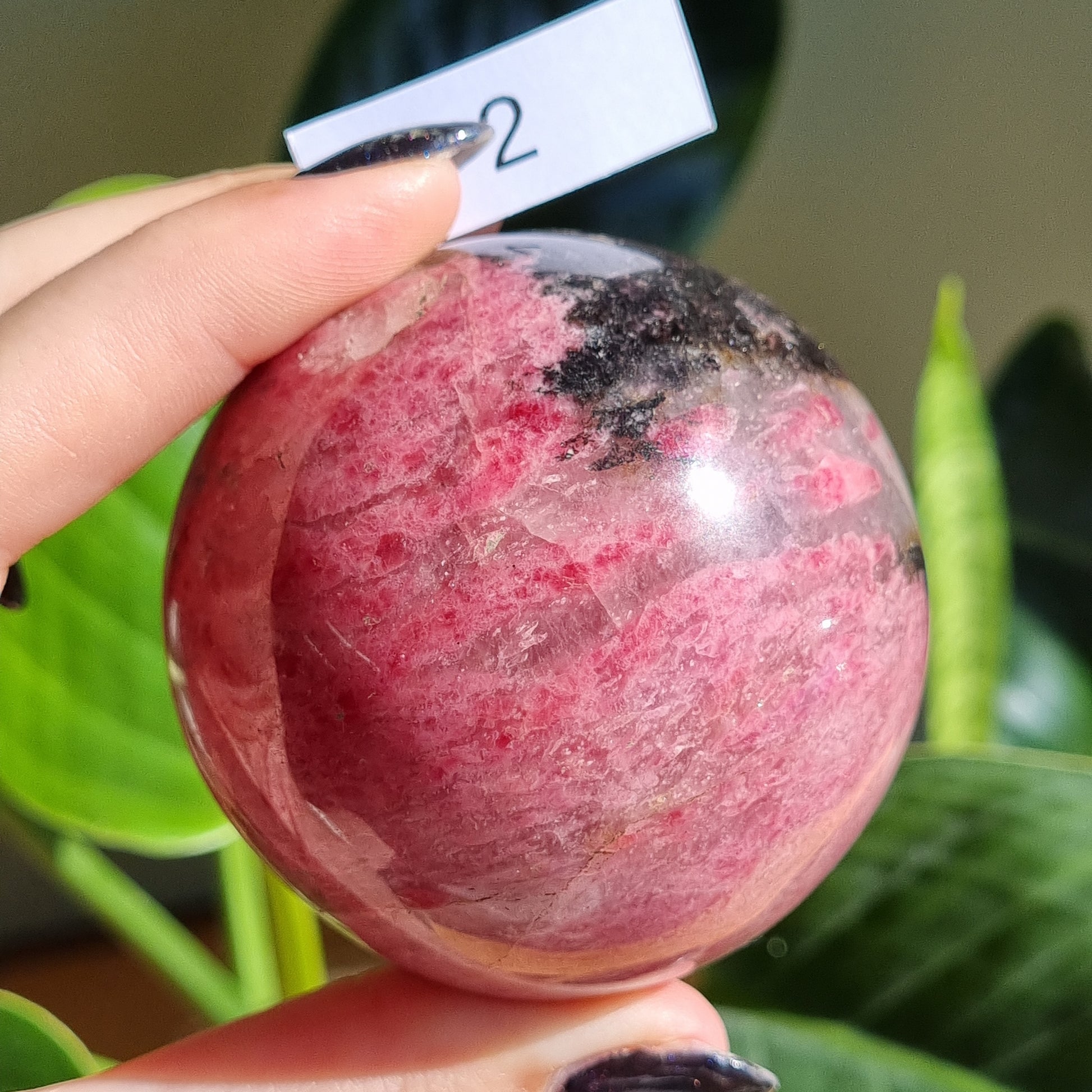 Rhodonite in Quartz Spheres - Sparrow and Fox