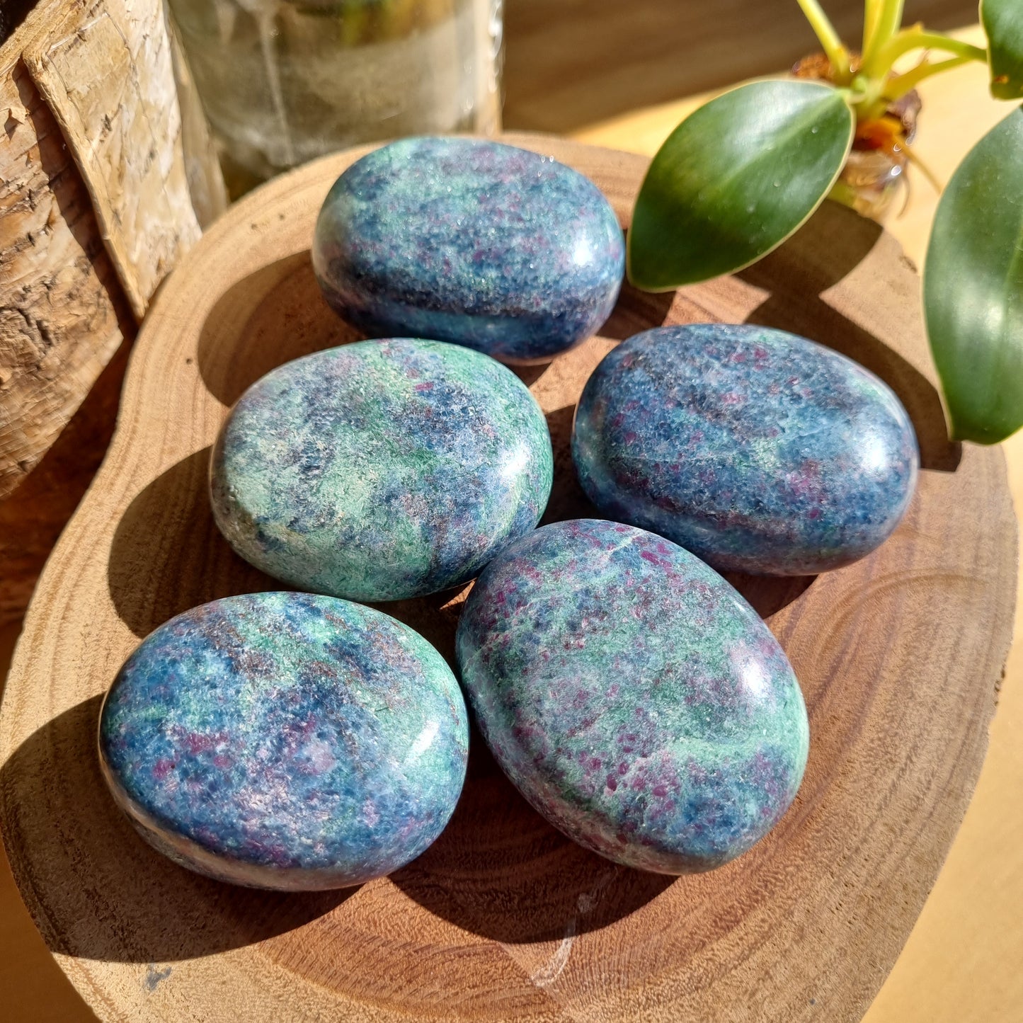 Ruby Kyanite Palmstone with Fuschite - Sparrow and Fox