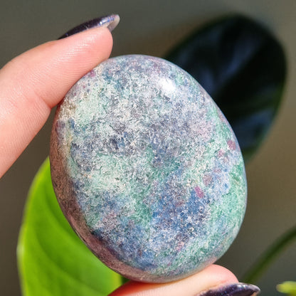 Ruby Kyanite Palmstone with Fuschite - Sparrow and Fox