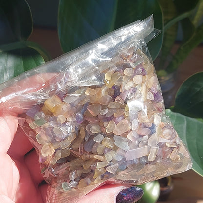 Yellow Fluorite Crystal Chips