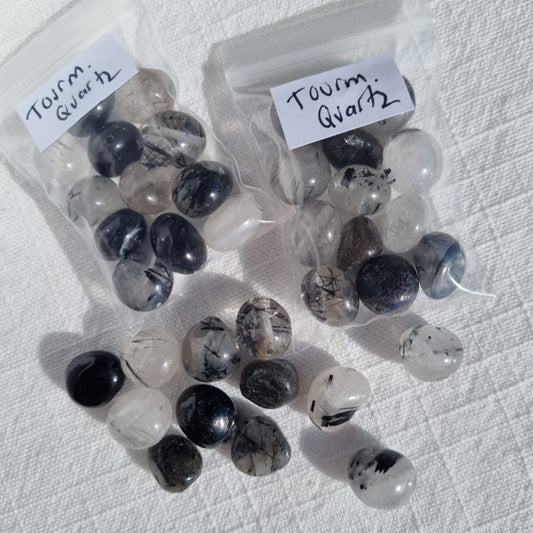 Tourmaline in Quartz Freeform beads
