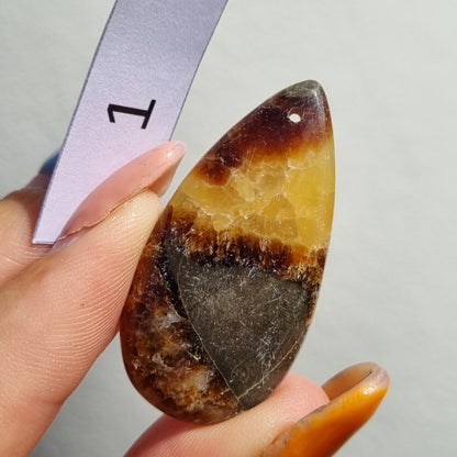 Septarian Drilled Cabochon - Sparrow and Fox