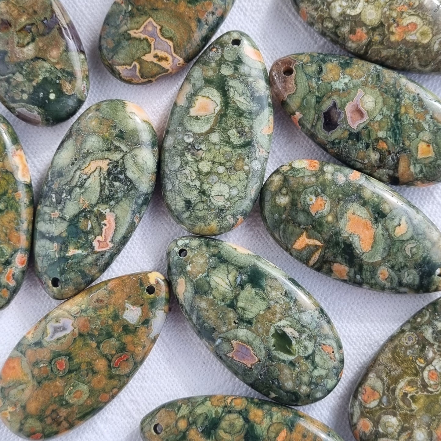 Rainforest Jasper Drilled Drop