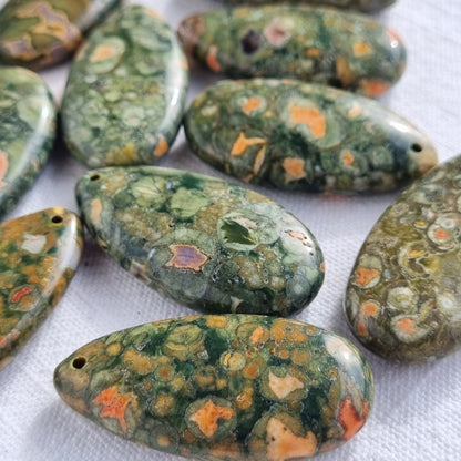 Rainforest Jasper Drilled Drop