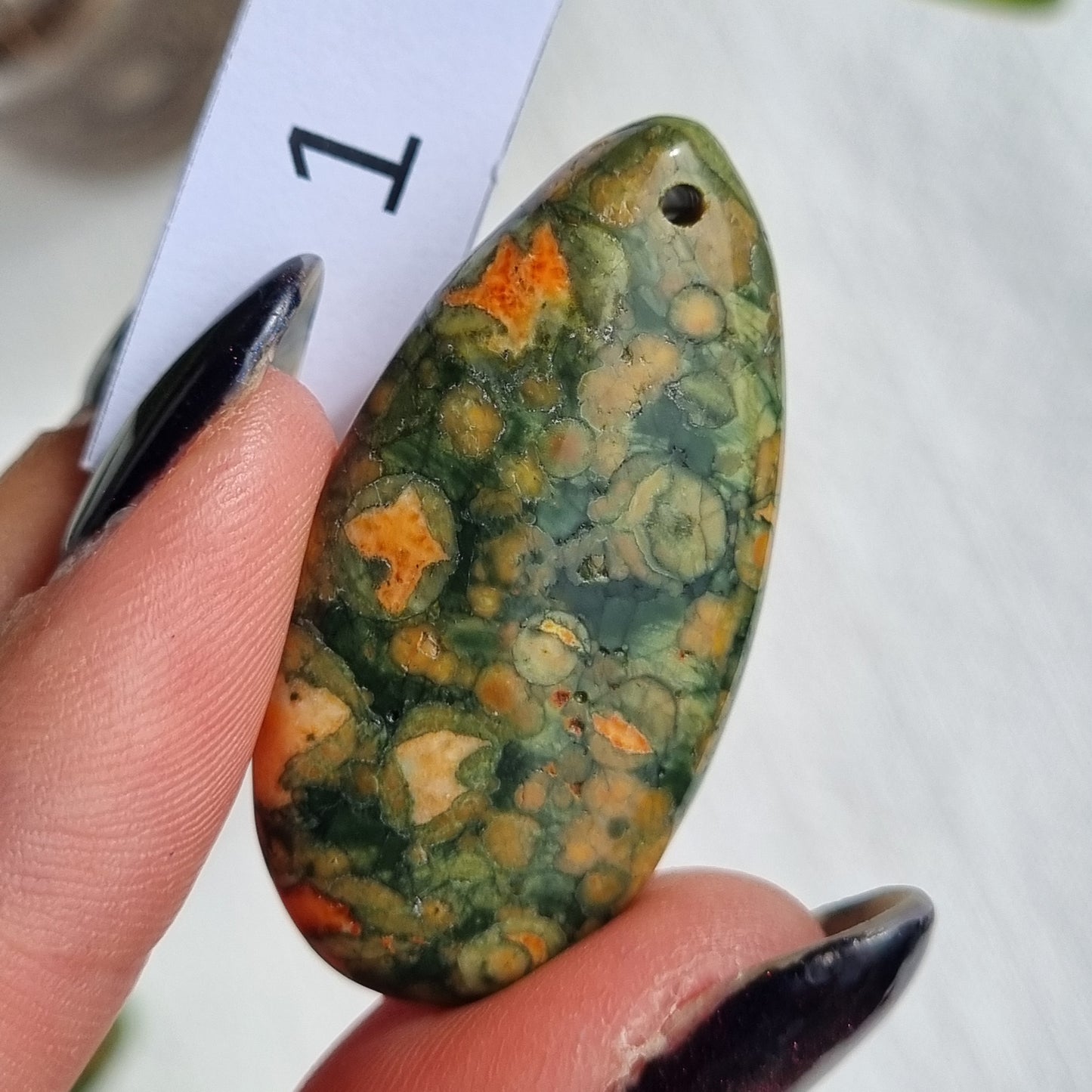 Rainforest Jasper Drilled Drop