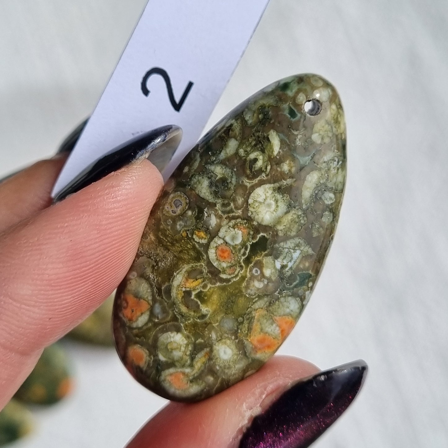 Rainforest Jasper Drilled Drop