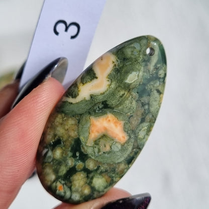 Rainforest Jasper Drilled Drop