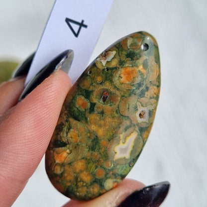 Rainforest Jasper Drilled Drop