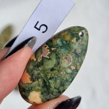 Rainforest Jasper Drilled Drop