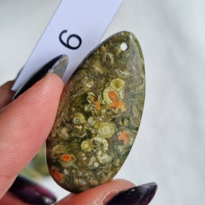 Rainforest Jasper Drilled Drop