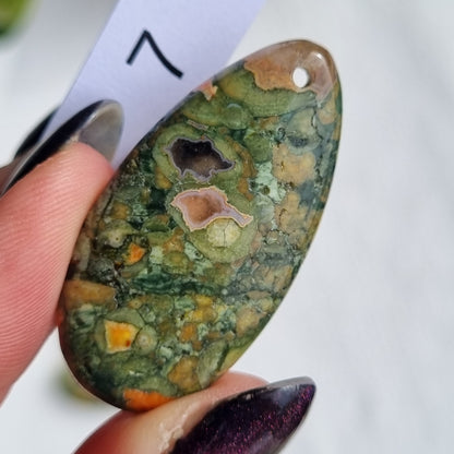 Rainforest Jasper Drilled Drop