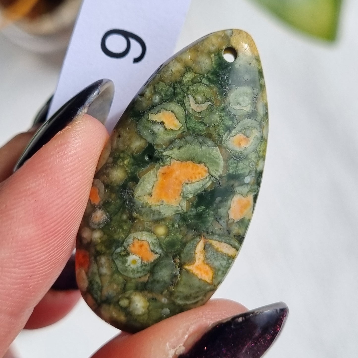 Rainforest Jasper Drilled Drop