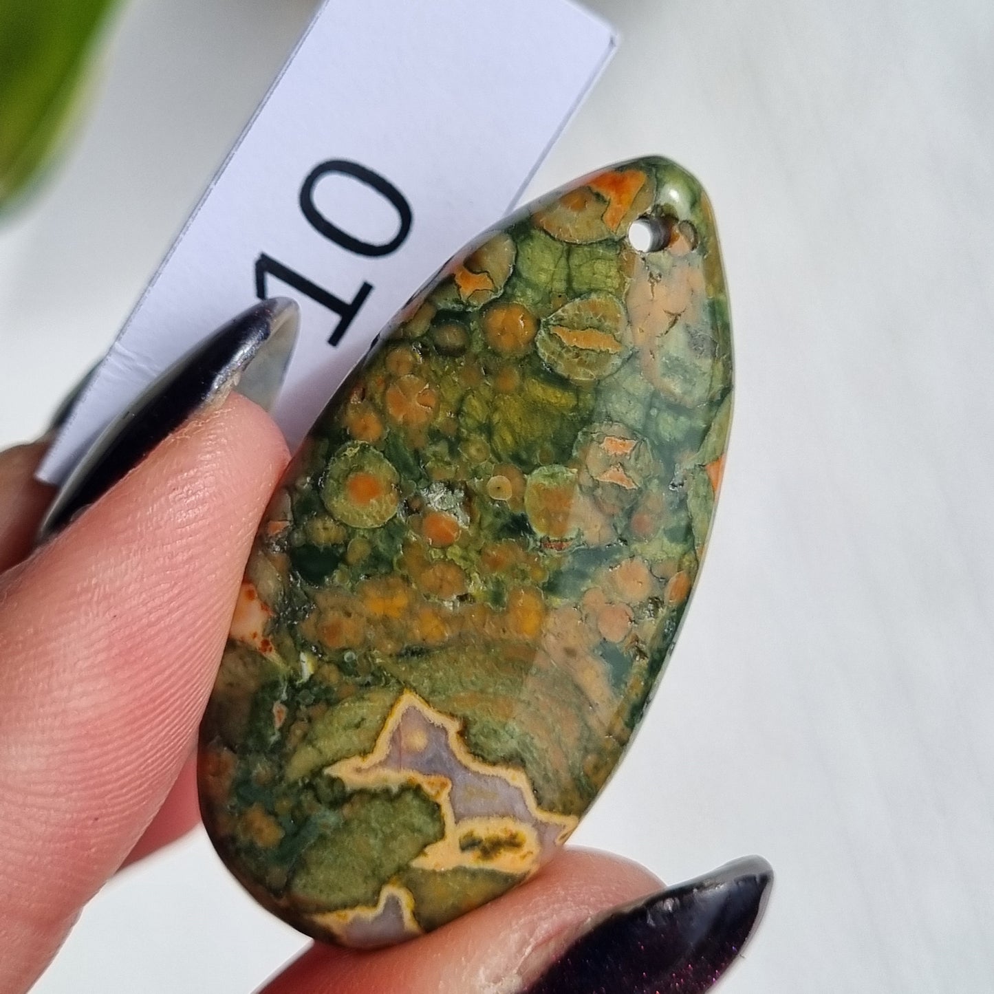 Rainforest Jasper Drilled Drop