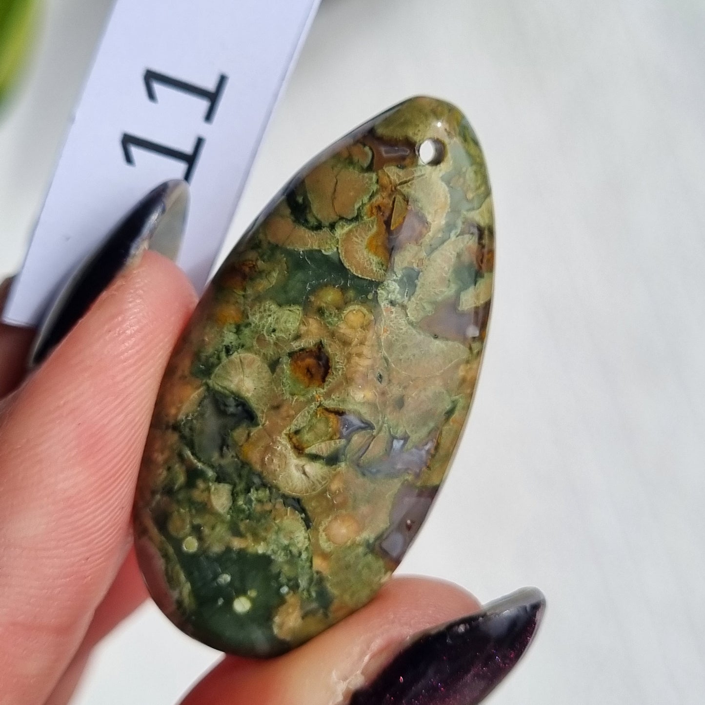 Rainforest Jasper Drilled Drop