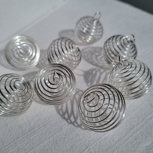 Silver Plated Spiral Cage - 30mm