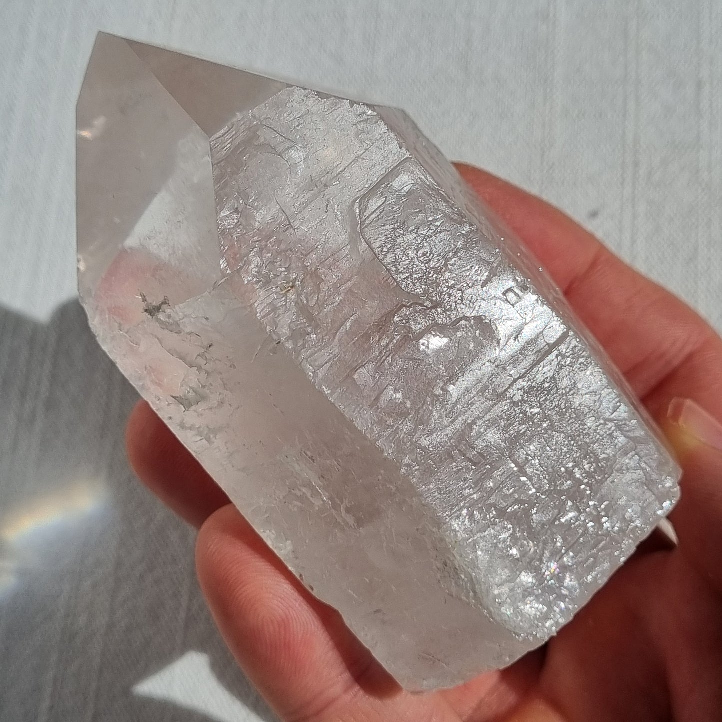 Clear Quartz Polished Point with Flat Base - Brazil