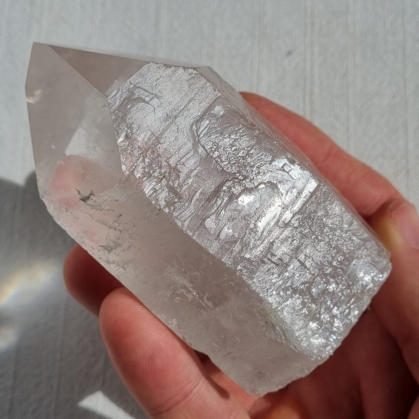 Clear Quartz Polished Point with Flat Base - Brazil