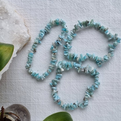 Larimar Chip Bracelet - A Grade