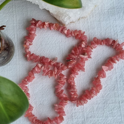 Rhodochrosite Chip Bracelet - A Grade