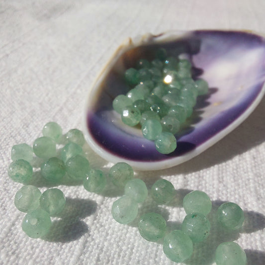 Faceted Green Aventurine Beads - 4mm round