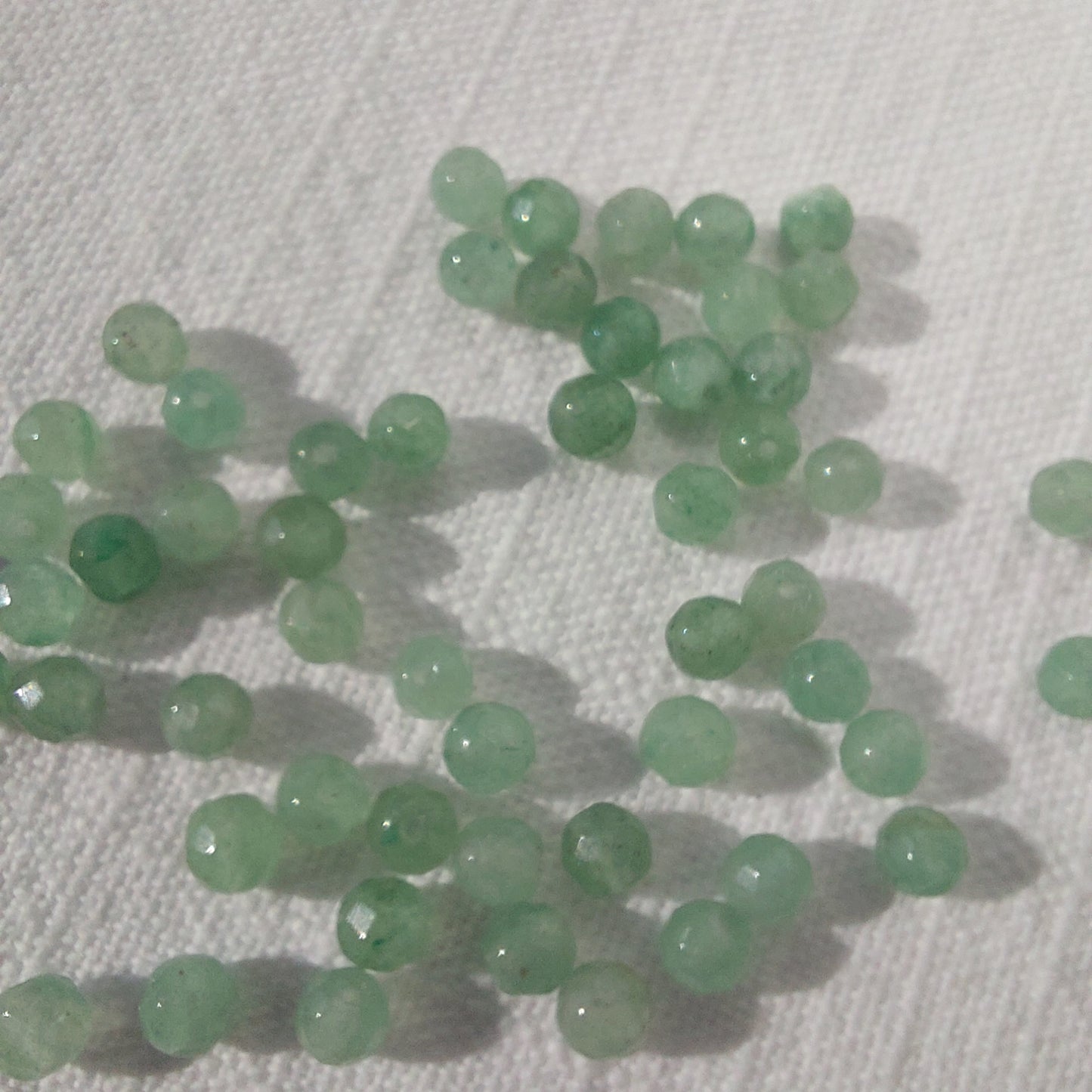 Faceted Green Aventurine Beads - 4mm round