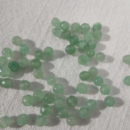 Faceted Green Aventurine Beads - 4mm round