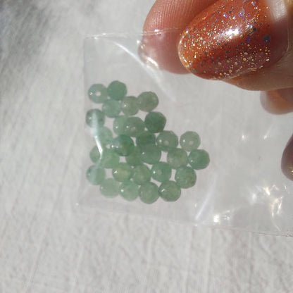 Faceted Green Aventurine Beads - 4mm round