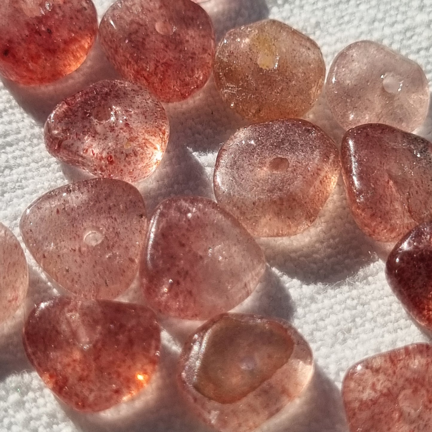 Strawberry Quartz Freeform beads