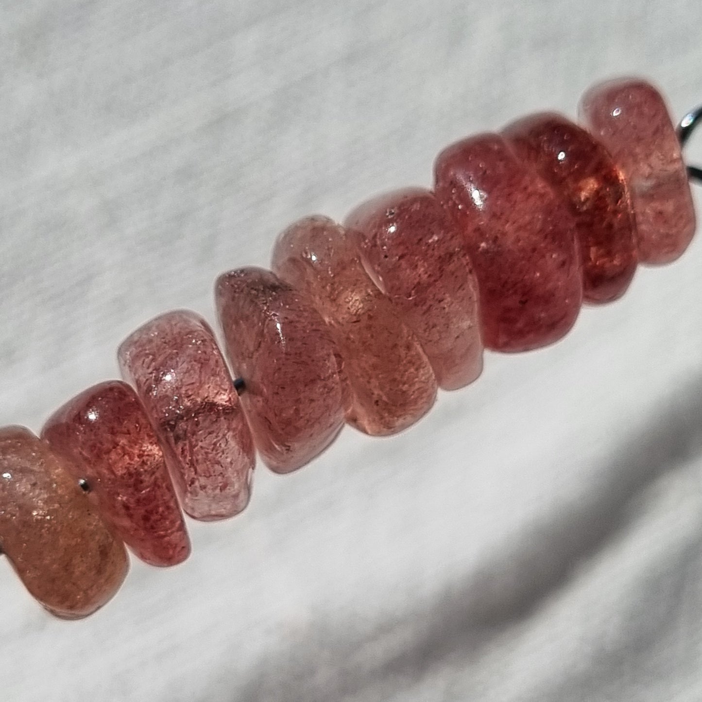 Strawberry Quartz Freeform beads