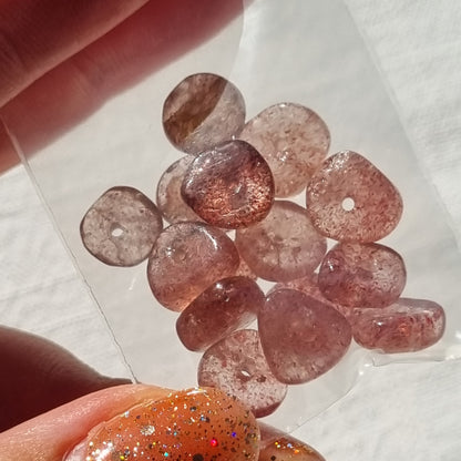 Strawberry Quartz Freeform beads