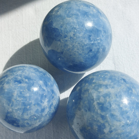 Blue Calcite Sphere - Madagascar