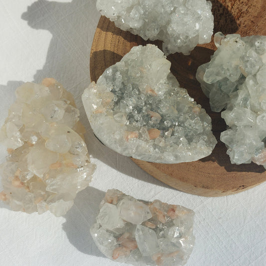 Apophyllite Glass Cluster - India - A Grade