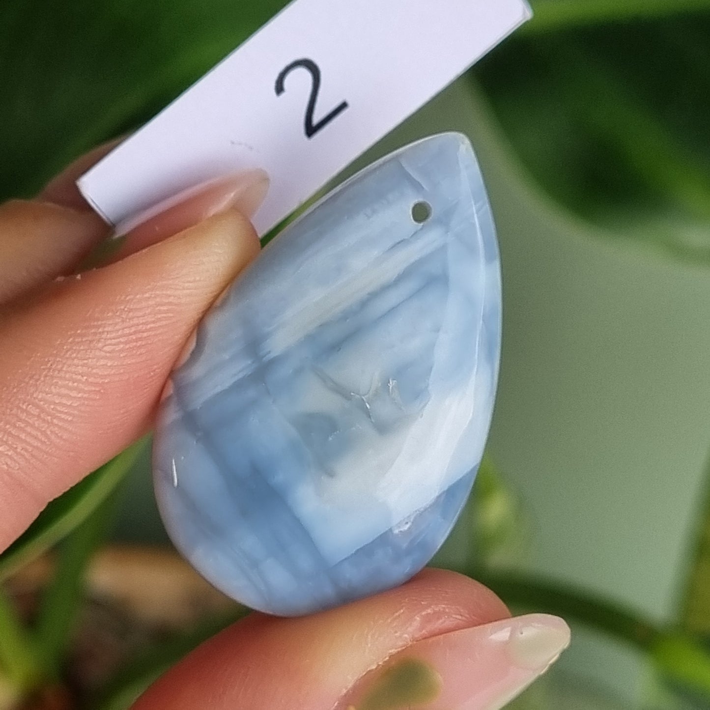 Blue Opal Drilled Cabochon