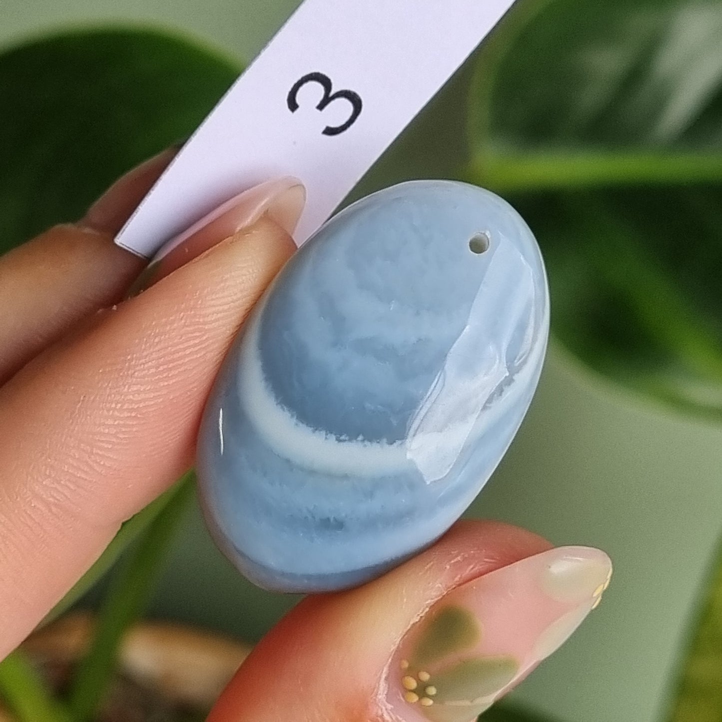 Blue Opal Drilled Cabochon