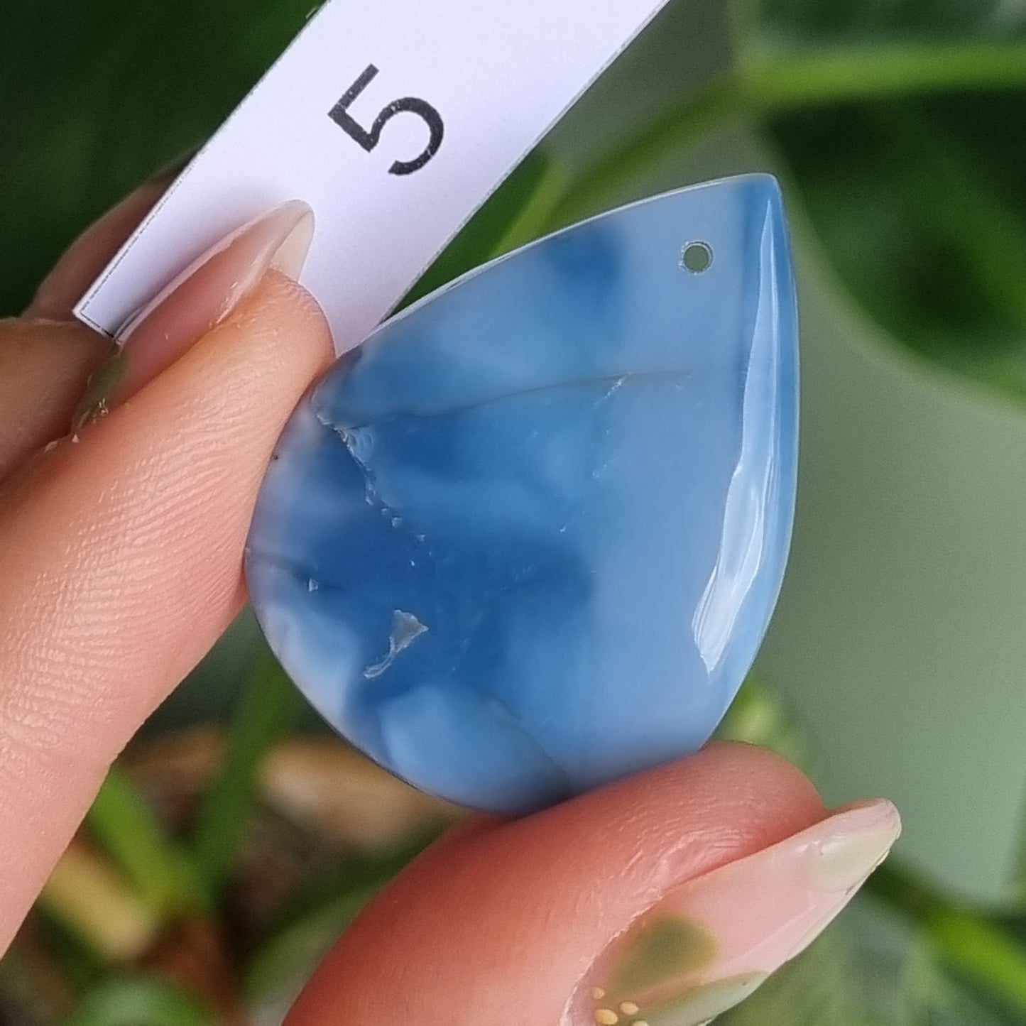 Blue Opal Drilled Cabochon